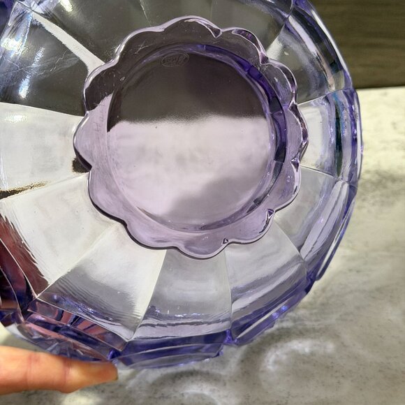 Fenton Vintage Neodymium Knobby Bulls Eye Candy Box Wisteria Covered Dish 9385WT - Picture 7 of 12